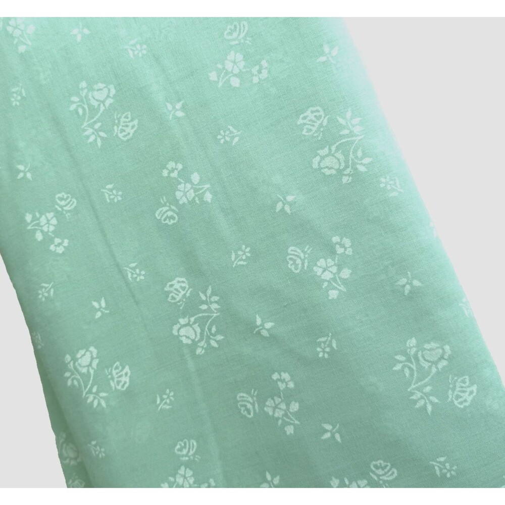 Vtg Wamsutta Mint Green Calico Floral Butterfly Lightweight Sewing Fabric 2y 30"